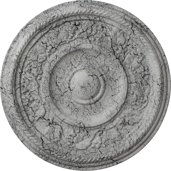 Ekena Millwork Tyrone Ceiling Medallion (Fits Canopies up to 6 3/4"), 16 1/8"OD x 3/4"P, Ultra Pure White Crackle CM16TYUWC - main